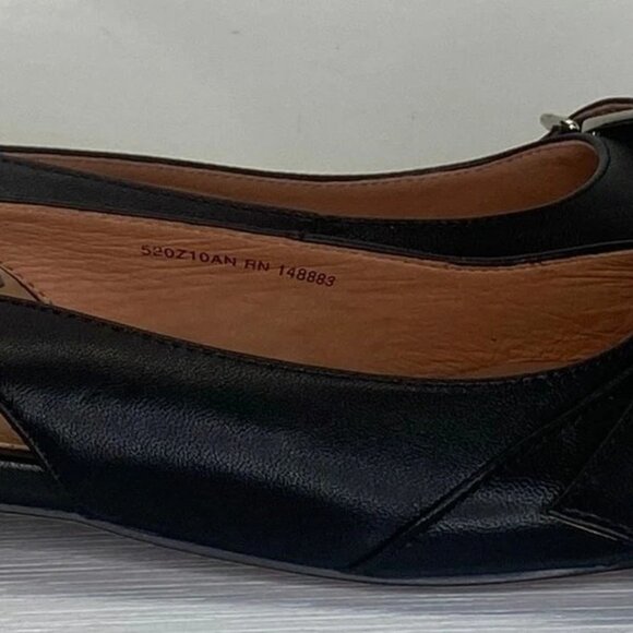 Bibi Lou Moto Slingback Flats 8 Black Leather Buckles - Picture 8 of 8